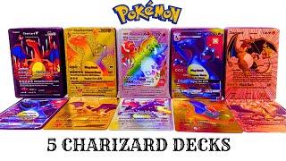 5 DIFFERENT DECK OF RARES CHARIZARD POKEMON CARD SERIES | CHARIZARD POKEMON CARD COLLECTION #pokemon