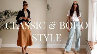 Change Your Style WITHOUT Shopping: 4 Boho Chic + 4 Classic Minimalist Style Outfits