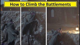 How to climb the battlements and climb to the roof in Hogwarts Legacy