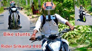 Rider Srikanta stunts video|| duke 250 bs4 exhaust sound || @RiderSrikanta_440