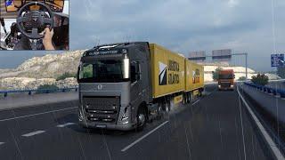 Volvo FH 2022 - Rainy drive - Euro Truck Simulator 2 | Thrustmaster TX