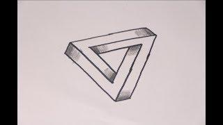 How to draw optical illusion triangle - 3D Trick Art