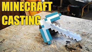 Casting Minecraft Pickaxe From Scrap Aluminum