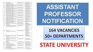 Assistant Professor Vacancies in State University | 164 Vacancies | Direct Interview