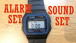 How to turn on / off Beep sound and Alarm sound on Casio F91W super quick