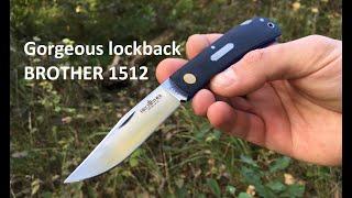 speechless review of Brother 1512, gorgeous 440C steel lockback knife, G10 with blue liners