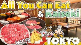 Tokyo Japan All you can eat Sushi and Wagyu & Japanese Sukiyaki Kaiseki Restaurant