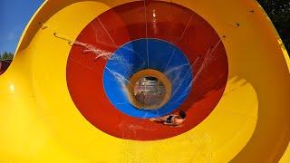 World's Largest Body Funnel Water Slide! Weird Cone Slide - Capfun Le Jantou