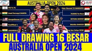 FULL DRAWING 16 BESAR AUSTRALIA OPEN 2024..!!