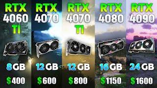 RTX 4060 Ti vs RTX 4070 vs RTX 4070 Ti vs RTX 4080 vs RTX 4090 - Test in 7 Games