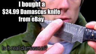 I bought a $24.99 Damascus Knife From Ebay. I Couldn't Believe What I Received!