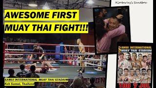 Awesome Muay Thai Fight - First fight for our friend, Mark at Samui International Muay Thai Stadium!