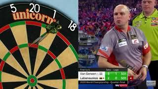 MICHAEL VAN GERWEN VS DARIUS LABANAUSKAS 9 DARTER ATTEMPT (WC 2020)