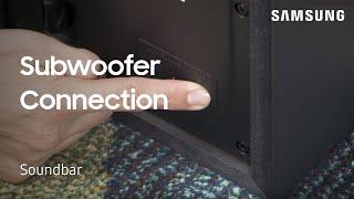 How to manually connect the subwoofer to your 2018 Soundbar | Samsung US