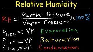 Relative Humidity - Dew Point, Vapor & Partial Pressure, Evaporation, Condensation - Physics