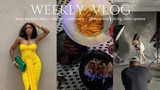 VLOG: Busy content days + biab nails + photoshoot + living room update