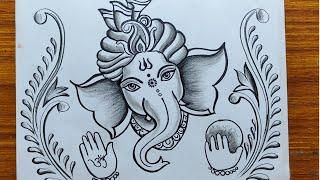 how to draqw lord ganesha face pencil drawing for ganesh chaturthi,ganpati bappa drawing very easy,