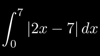 Definite Integral with Absolute Value |2x - 7| from 0 to 7/2