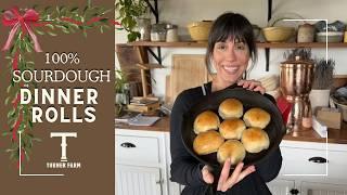 These HOMEMADE Sourdough Dinner Rolls are a Holiday Staple!