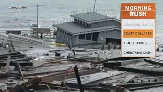 Santa Cruz pier collapses as high waves pound the coast