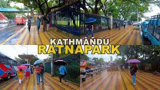 Kathmandu City RATNAPARK Brand New FOOTPATHS After Mayor BALEN Action 2024 - Monsoon Rain Walk NEPAL