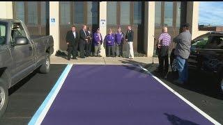 Purple parking spots in Warren honor wounded veterans