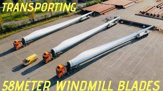 OVERSIZE TRANSPORT!#1 Transporting 58 meter long windmill blades!