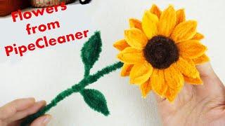 Pipe Cleaner Craft - SunFlower | Girasol hecho con limpiapipas