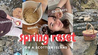 SPRING RESET vlog on a Scottish Island: waterfall adventures, baking, clear out + chats