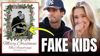 Pranking My Boyfriend with Our FAKE KIDS on a Christmas Card! 