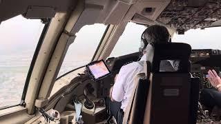 Landing a Heavy Boeing 767 Cockpit View