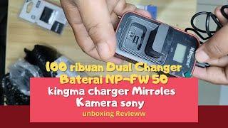 kingma charger Mirroles Kamera sony 100 ribuan Dual Changer -Baterai NP-FW 50