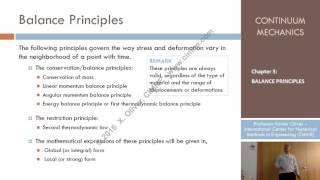 Continuum Mechanics - Ch 5 - Lecture 1 - Balance Principles