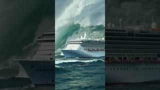 How Dangerous Is That Massive Wave Behind the Cruise Ship? #ship  #massivewave e #dangerouswaves