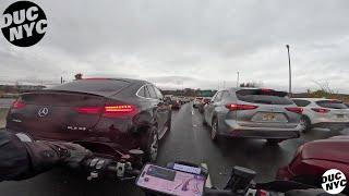 Holiday Rain Traffic Madness - New Jersey Style Motorcycle Ride