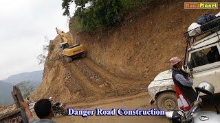 Excavator Amazing Work In Danger Road - RoadPlanet Dozer Video