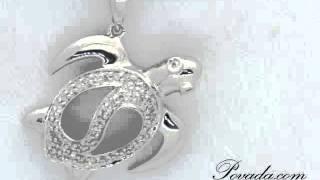 Diamond Turtle Pendant in White Gold [PSC7937B]