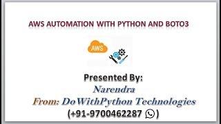 AWS Automation with aws CLI,Shell Scripting,Python Scripting with boto3 and teraform. Day - 1 Class