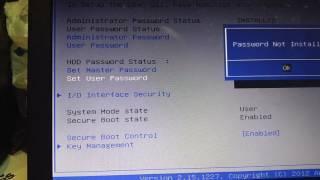 How to remove Hard drive and user password when laptop turns on