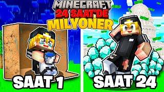 Minecraft ama 24 SAAT İçinde MİLYONER Olan KAZANIR..!