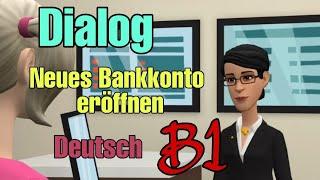 Deutsch lernen - Dialog Neues Bankkonto eröffnen Deutsch B1 4k 