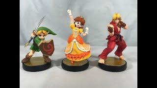 New Super Smash Bros Amiibo - Young Link, Daisy & Ken Unboxing & Review