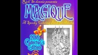 flip though Magique adult coloringbook by Rick St dennis