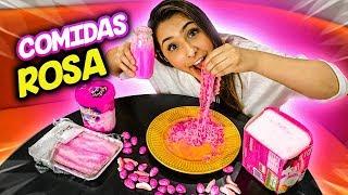 24 HORAS COMENDO COMIDAS DE COR ROSA!