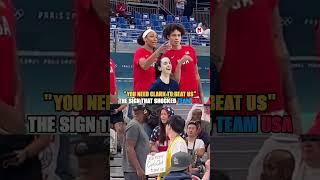 Y'all need Clark to beat us" – the sign that had Team USA shook   #WNBA #Olympics #CaitlinClark