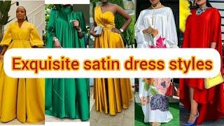 How to style your satin dresses|Satin styles for women| silk dress designs and satin gown styles