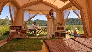 WE CAMPED BY THE LAKE WITH OUR TERRACE TENT