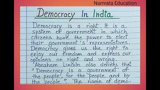 Essay on Democracy in India // How to write essay on Democracy // Democracy English essay writing