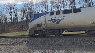 Amtrak #103 leads the eastbound Pennsylvanian at Lewistown, PA (03/29/2025)