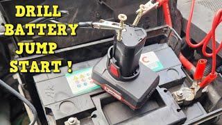 Jump Starting a Car Using a 12 Volt Drill Battery